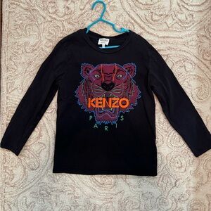 Kenzo Kids Black Long Sleeve with Vibrant Tiger Design